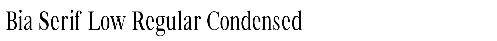 Bia Serif Low Regular Condensed image